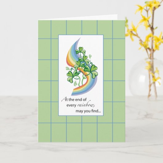 Carte Saint-Patrick's Day Rainbow (Fleur jaune)