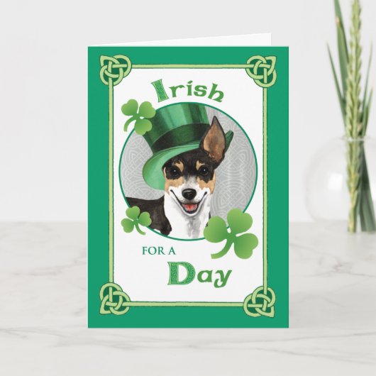 Carte Saint Patrick's Day Rat Terrier (Devant)