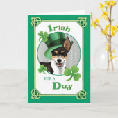 Carte Saint Patrick's Day Rat Terrier (Fleur jaune)