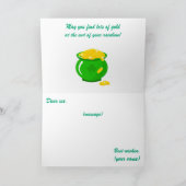 Carte Saint Patrick's Day Shamrock Pot of Gold Black Cat (Intérieur)