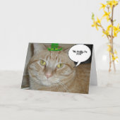 Carte Saint Patrick's Day Tabby Cat (Fleur jaune)