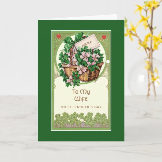 Carte Saint Patrick's Day to Femme Shamrock religieuse (Fleur jaune)