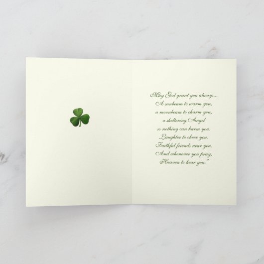 Carte Saint Patrick's Day Vierge Marie Shamrock (Intérieur)