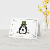 Carte Saint Patrick's Penguin (Fleur jaune)