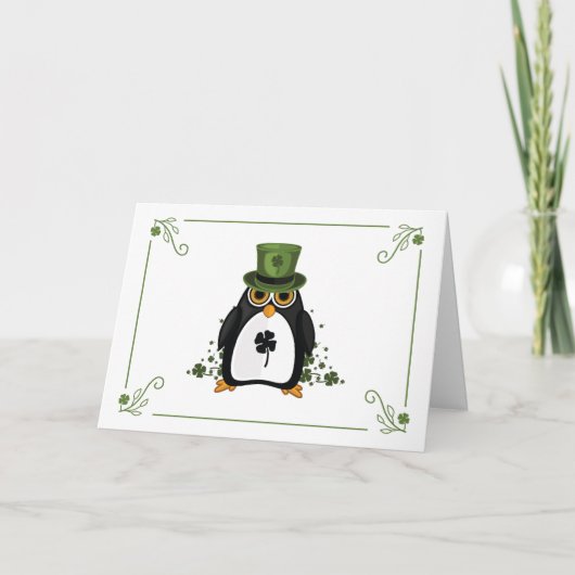 Carte Saint Patrick's Penguin (Devant)