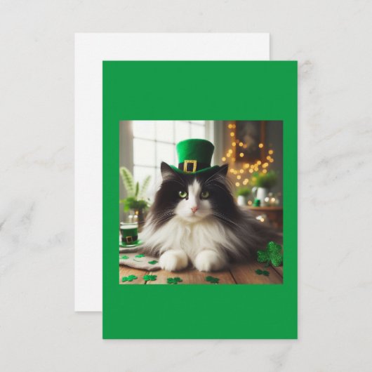 Carte Saint Patty's day Chat (Devant / Derrière)