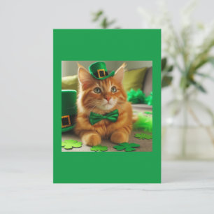 Carte Saint Patty's Day Orange Tabby Cat