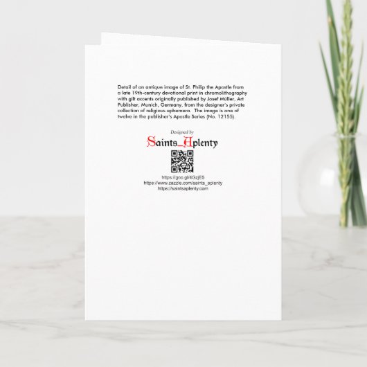 Carte Saint Philippe l'Apôtre (JMAS 10) Salutation (Dos)