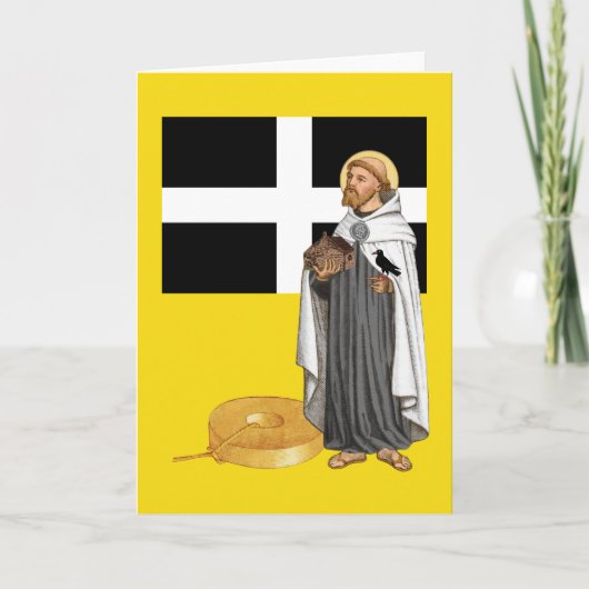 Carte Saint Piran de Cornwall (SAE 01) et son drapeau (Devant)