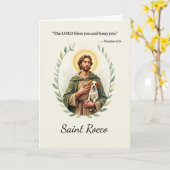 Carte Saint Rocco dira la paix avec les écritures (Fleur jaune)