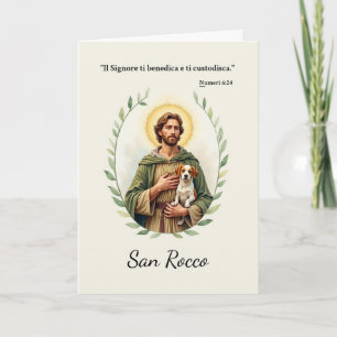 Carte Saint Rocco Écriture Religieuse Italienne Bénédict