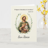 Carte Saint Rocco Écriture Religieuse Italienne Bénédict (Fleur jaune)