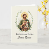 Carte Saint Rocco Fête Bénédiction de jour Aquarelle Wre (Fleur jaune)