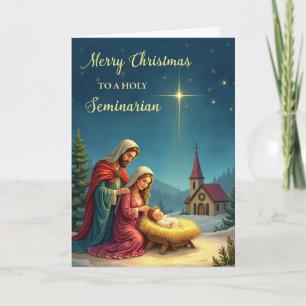 Carte Saint Séminaire Nativité de Noël avec Église