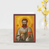 Carte Saint St Valentin Art Orthodoxe Oriental Byzantin (Fleur jaune)