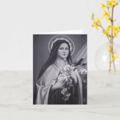 Carte Saint Therese catholique carmélite religieuse (Fleur jaune)