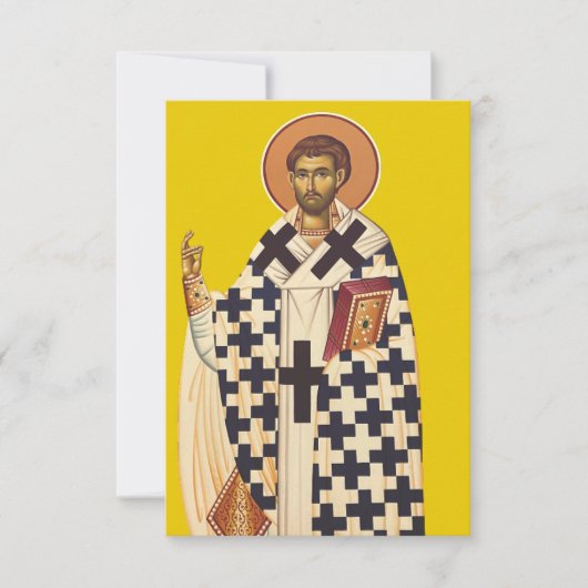 Carte Saint Timothy of Ephesus Byzantine Icon Holy Card (Devant)