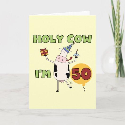 Carte Saint Vache J'ai 50 t-shirts et cadeaux d'annivers (Devant)