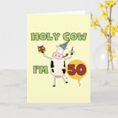 Carte Saint Vache J'ai 50 t-shirts et cadeaux d'annivers (Fleur jaune)