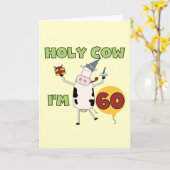 Carte Saint Vache J'ai 60 T-shirts et cadeaux d'annivers (Fleur jaune)