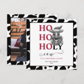 Carte Saint Vache Noël Photo Motif de vache (Devant / Derrière)