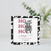 Carte Saint Vache Noël Photo Motif de vache (Debout devant)