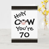 Carte Saint Vache Vous avez 70 ans Humoristique Noir Bla (Fleur jaune)