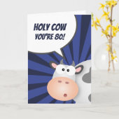 Carte Saint Vache Vous êtes 80 Mignonne Mignonne Joyeux (Fleur jaune)