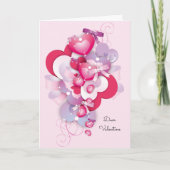 Carte Saint Valentin 2 Coeurs 1 Love Couple's Pretty (Devant)