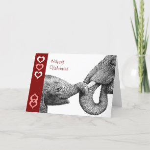 Carte Saint-Valentin africaine éléphant et bébé