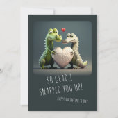 Carte Saint-Valentin Alligator Crocodile Couple Drôle (Devant)