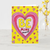 Carte Saint-Valentin Amour Cœur Mienne (Fleur jaune)