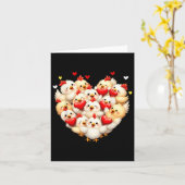Carte Saint Valentin Amour de Coeur de Poulet Mignon Ani (Fleur jaune)
