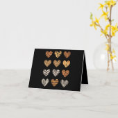 Carte Saint Valentin Amour Léopard Mignon Coeur  (Fleur jaune)