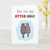 Carte Saint-Valentin Amour Mignon Otter Moitié (Fleur jaune)