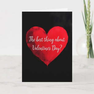 Carte Saint-Valentin anti-rouge cœur sur fond noir