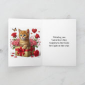 Carte Saint-Valentin au petit chat roux  (Intérieur)
