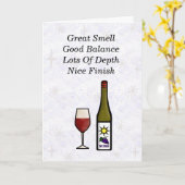 Carte Saint Valentin au vin fin (Fleur jaune)