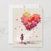 Carte Saint-Valentin avec ballons cardiaques (Devant)