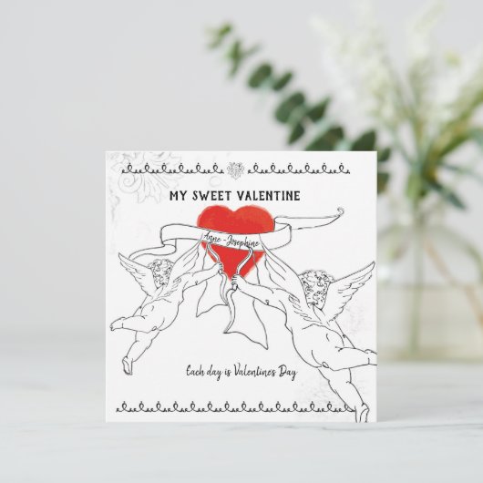 Carte Saint Valentin avec Cherubs (Debout devant)