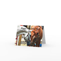 Carte Saint-Valentin avec chevaux