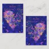 Carte Saint-Valentin avec coeur papillon (Devant / Derrière)