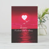 Carte Saint-Valentin avec coucher de soleil romant (Debout devant)