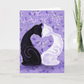 Carte Saint-Valentin avec Couple Chat Love (Devant)