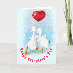 Carte Saint Valentin avec Couple Duck Love