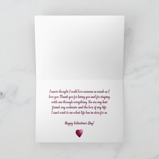 Carte Saint-Valentin avec deux Coeurs d'aquarelle (Intérieur)