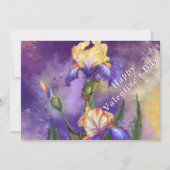 Carte Saint Valentin avec Fleurs Iris (Devant)