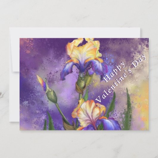 Carte Saint Valentin avec Fleurs Iris (Devant)