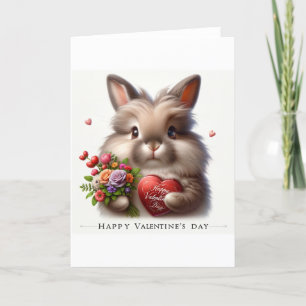 Carte Saint Valentin avec lapin