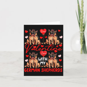 Carte Saint-Valentin avec mes couple de chiens berger al